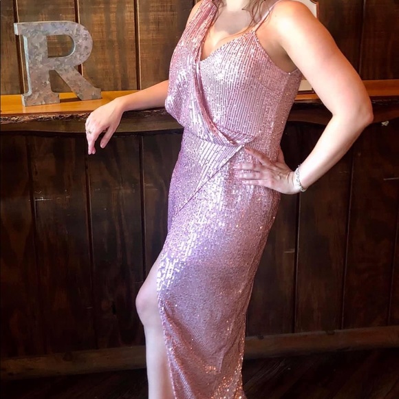 Gorgeous Bebe pink sparkly gown - Picture 2 of 9